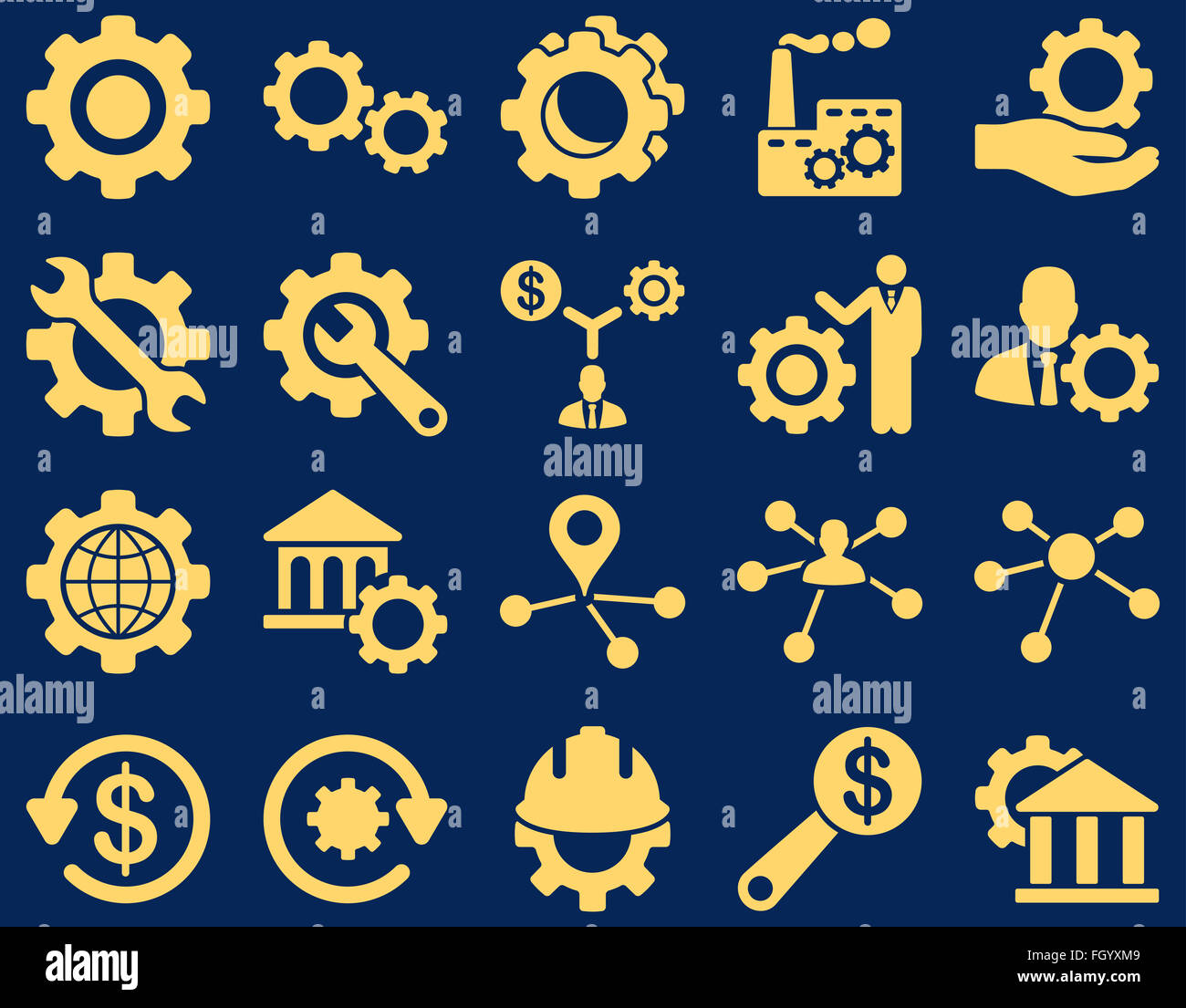 Settings and Tools Icons Stock Photo
