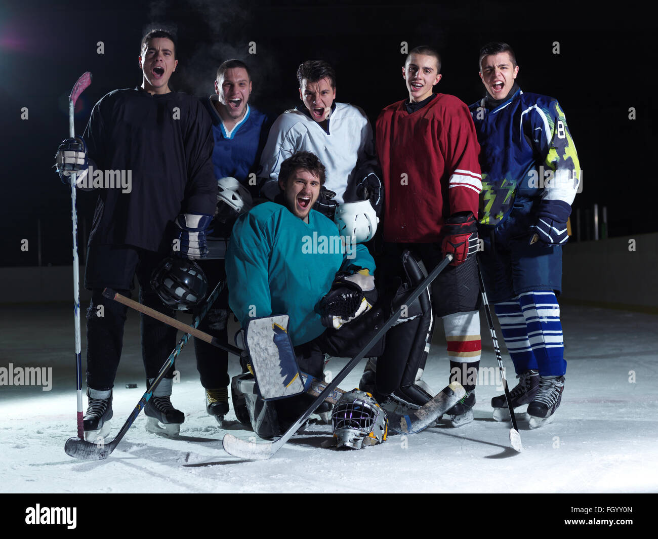 ice hockey players team Stock Photo Alamy