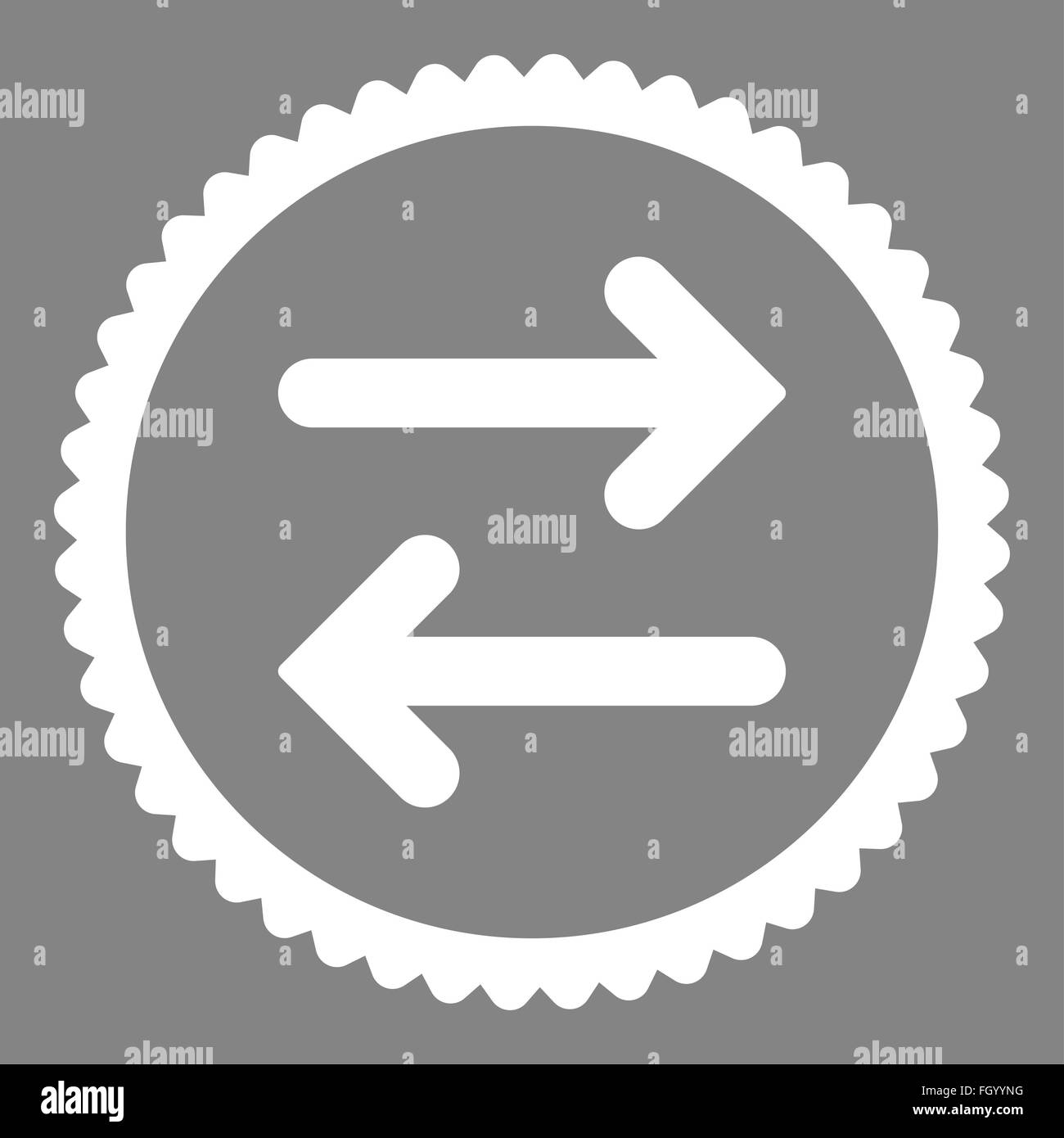 Flip Horizontal flat white color round stamp icon Stock Photo - Alamy