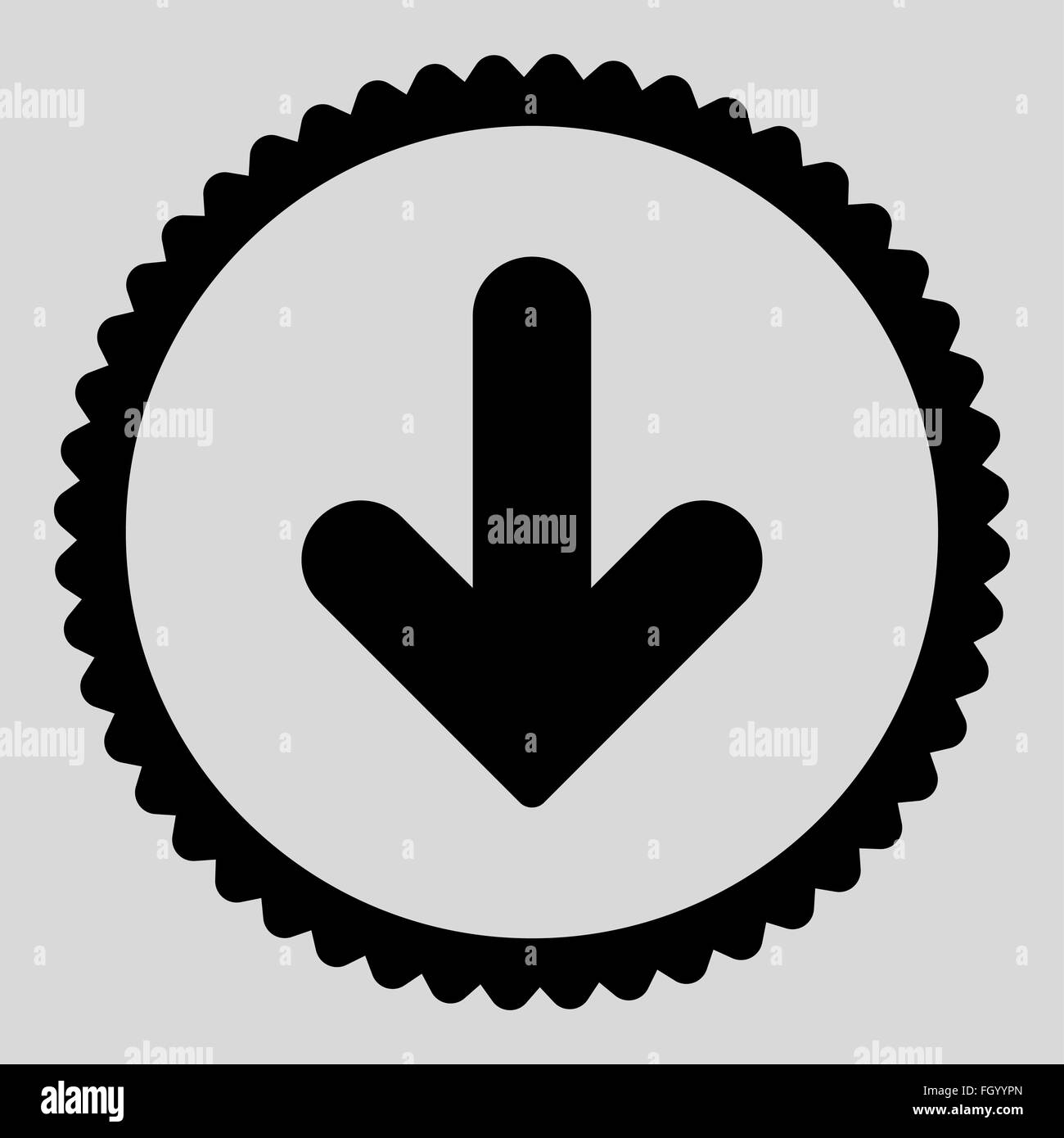 Arrow Down flat black color round stamp icon Stock Photo - Alamy