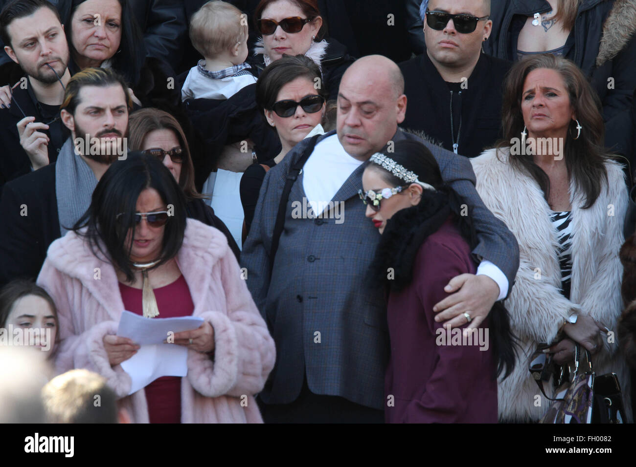 New York, USA. 21st Feb, 2016. Funeral for Angela '' Big Ang '' Raiola