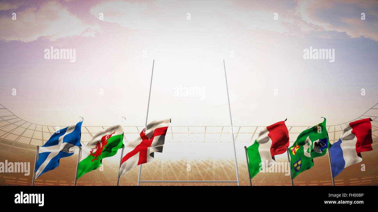 Composite image of rugby pitch Stock Photo - Alamy