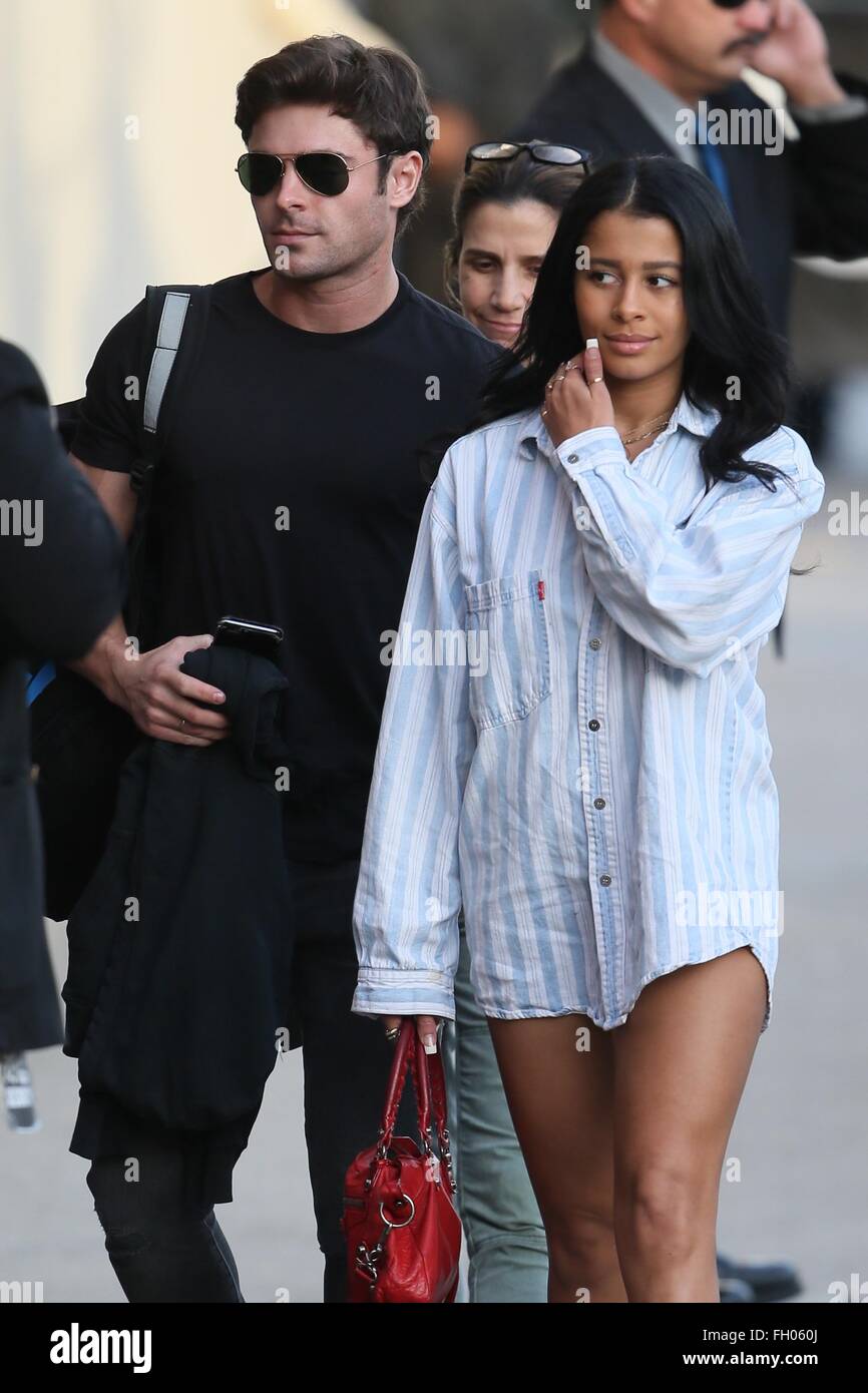 Zac Efron seen arriving with Sami Miro at the ABC studios for Jimmy Kimmel  Live Featuring: Zac Efron, Sami Miro Where: Los Angeles, California, United  States When: 21 Jan 2016 Stock Photo - Alamy