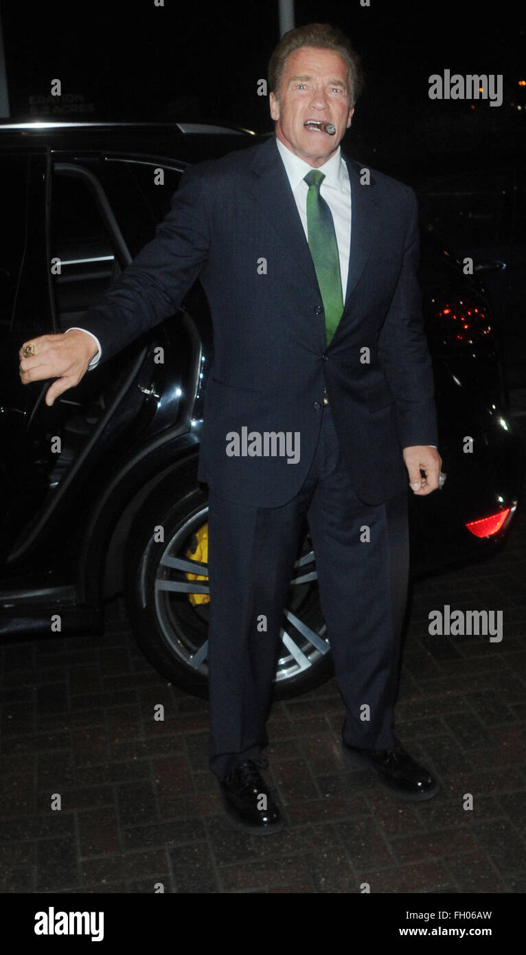 Arnold Schwarzenegger seen arriving back at his hotel after his meet