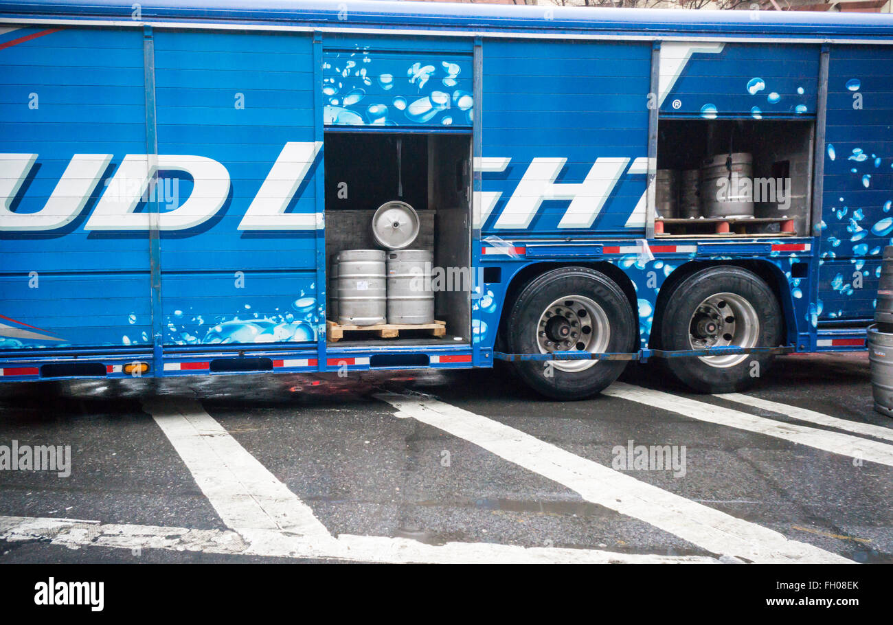A delivery of kegs of beer in New York on Tuesday, February 16, 2016