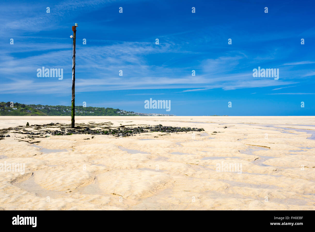 The beautiful Porthkidney Sands Beach near Lelant in St Ives Bay