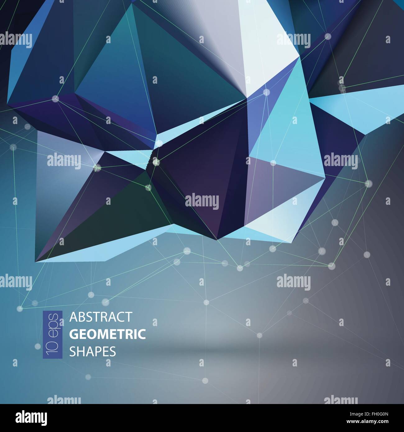 Bright blue Polygon geometry shape. Vector illustration Stock Vector