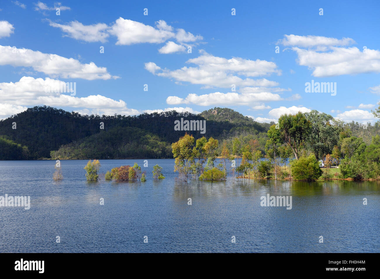 Lake Wivenhoe under blue sky Stock Photo Alamy