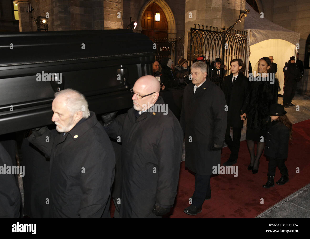 Funeral service for Celine Dion's husband, Rene Angelil, at Montreal's