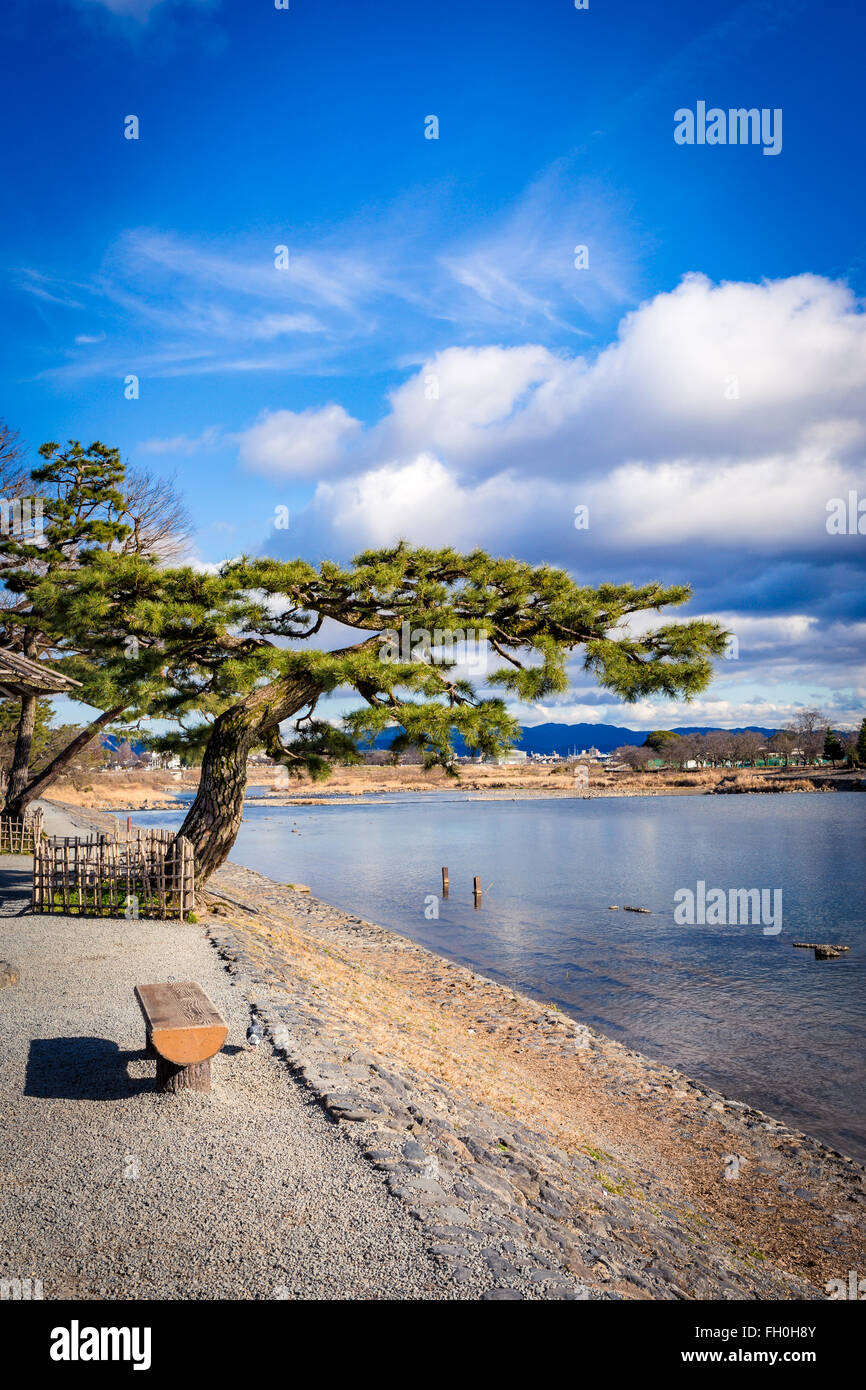 Kamogawa River (Kyoto, Japan Stock Photo