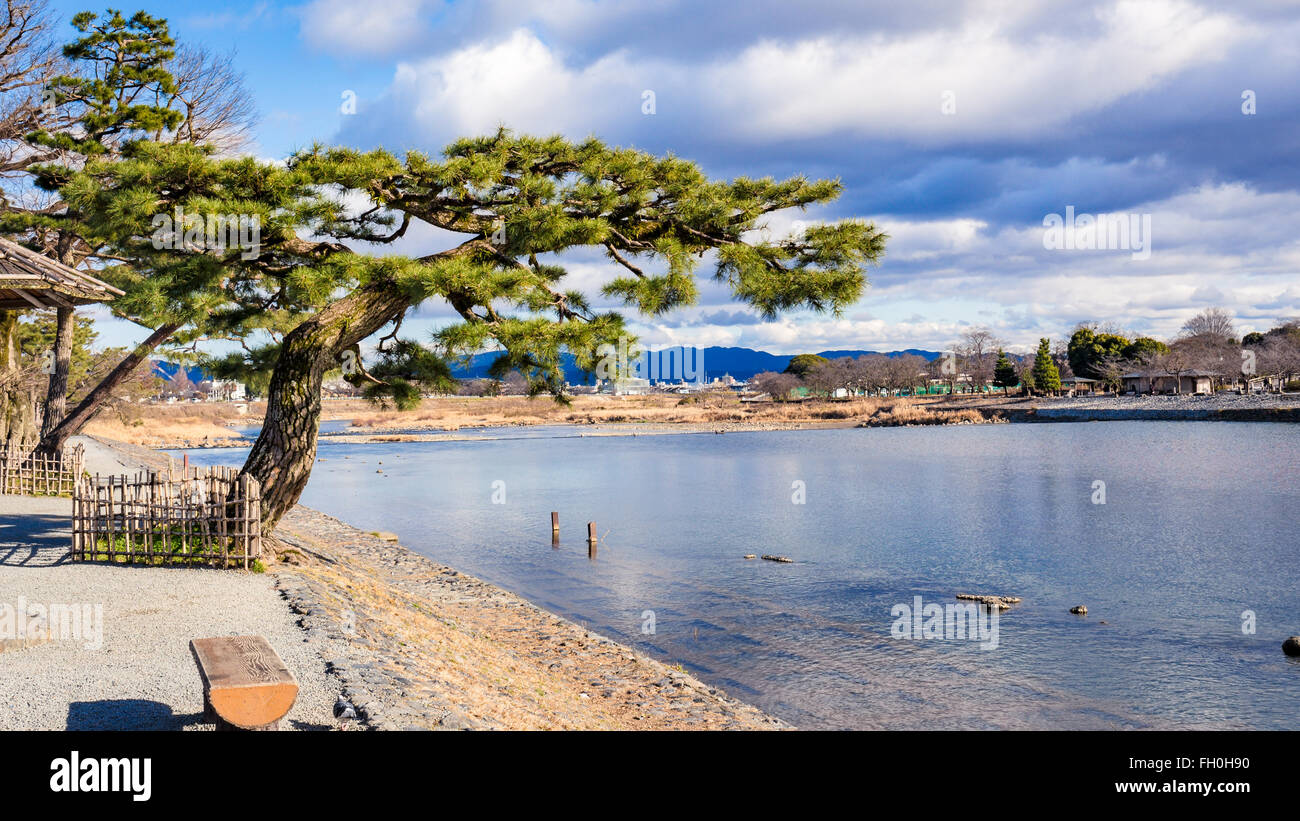 Kamogawa River (Kyoto, Japan) Stock Photo