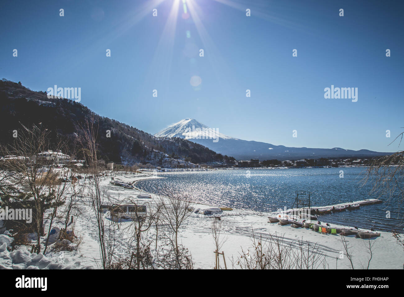 MT. FUJI lake kawaguchiko Stock Photo