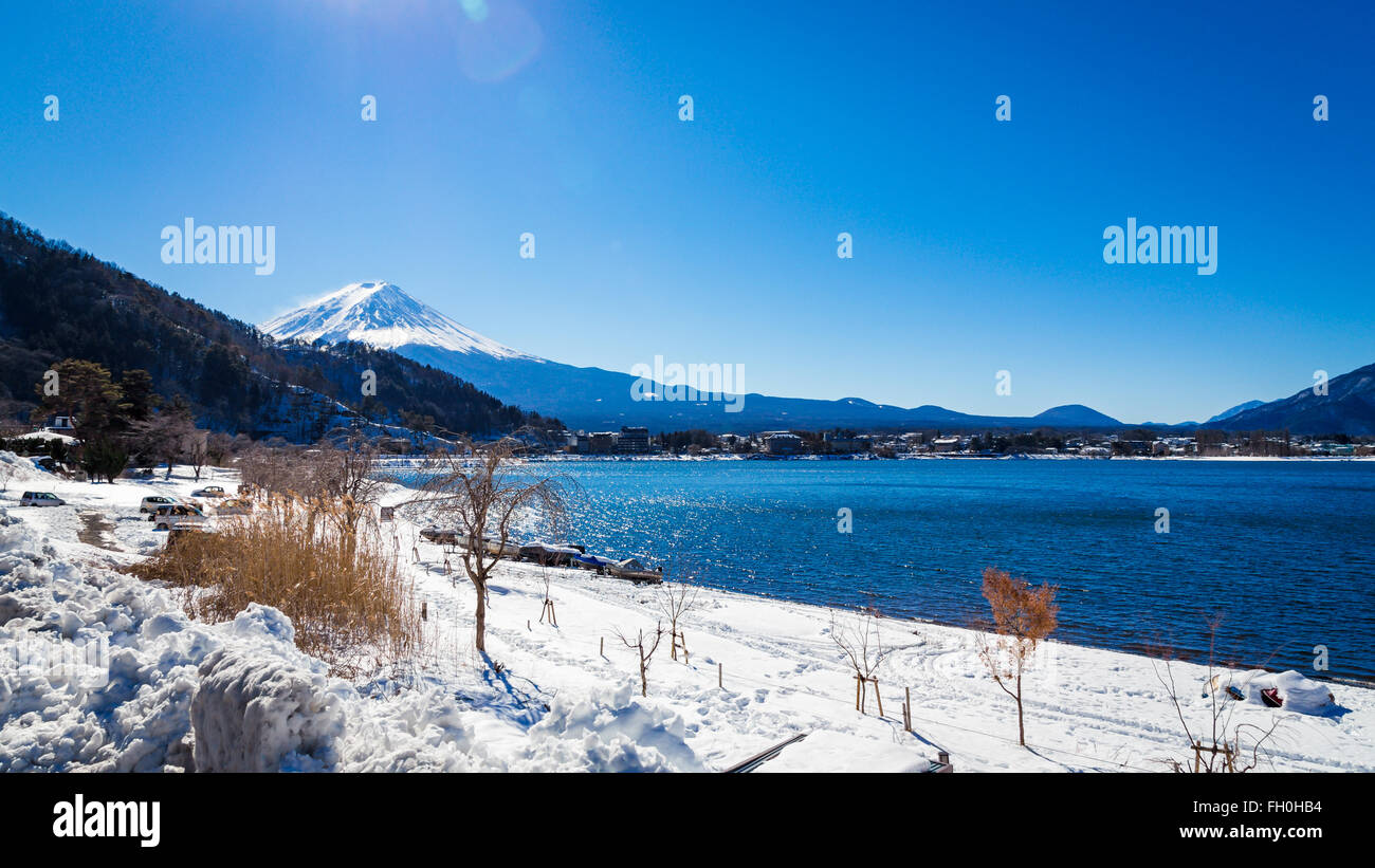 MT. FUJI lake kawaguchiko Stock Photo