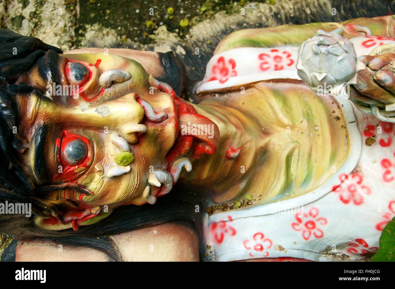 Sculpture of decaying body in Buddhist Garden of Hell, Wat Mae Kaet Noi, near Chiang Mai, Thailand. Stock Photo