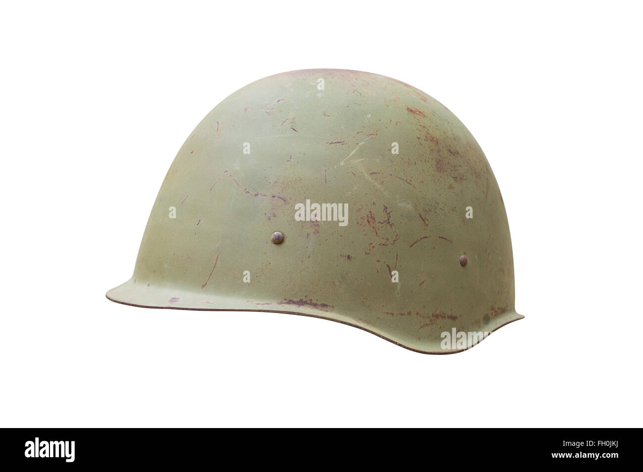 Old military helmet from Second World War with scratches and rust ...