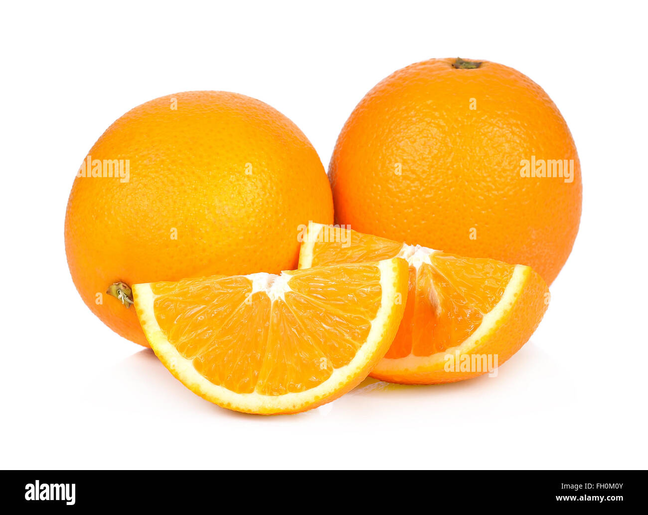 Sweet orange fruit on white background Stock Photo