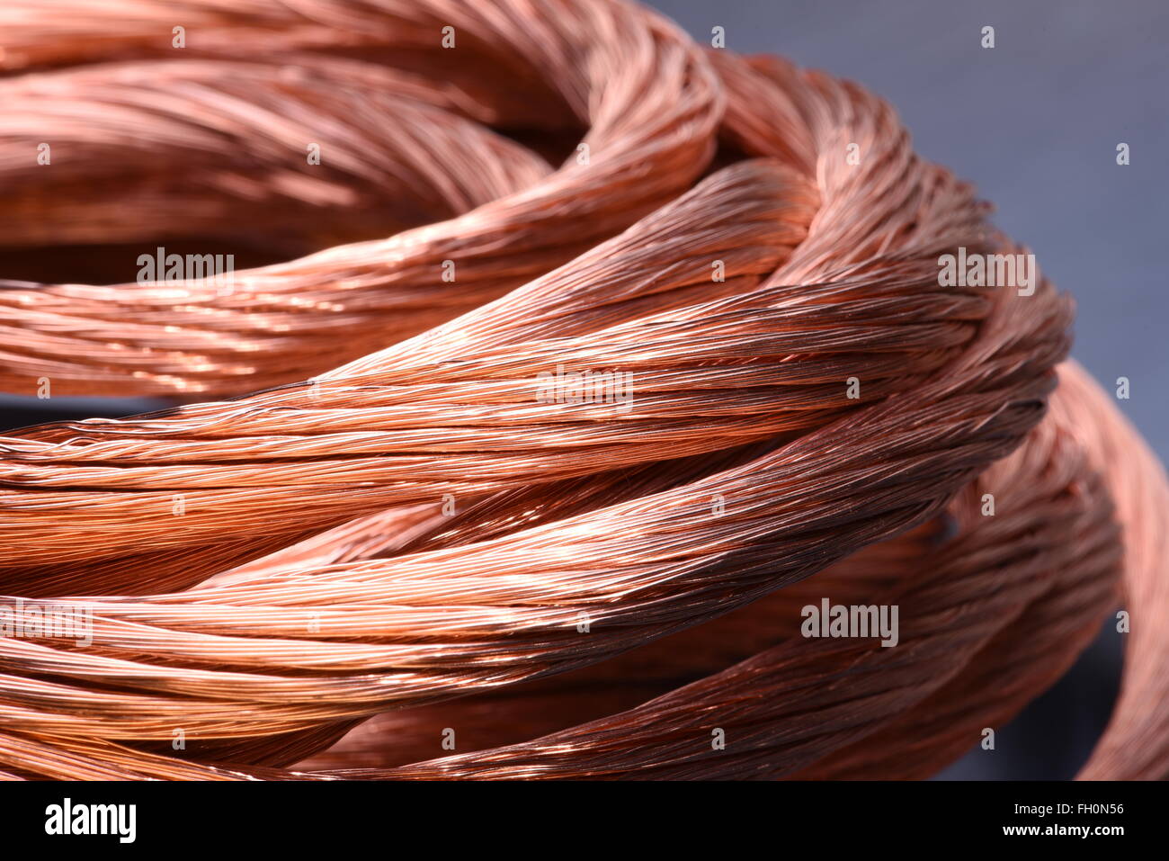 Closeup of copper wire, concept of industry development and market of