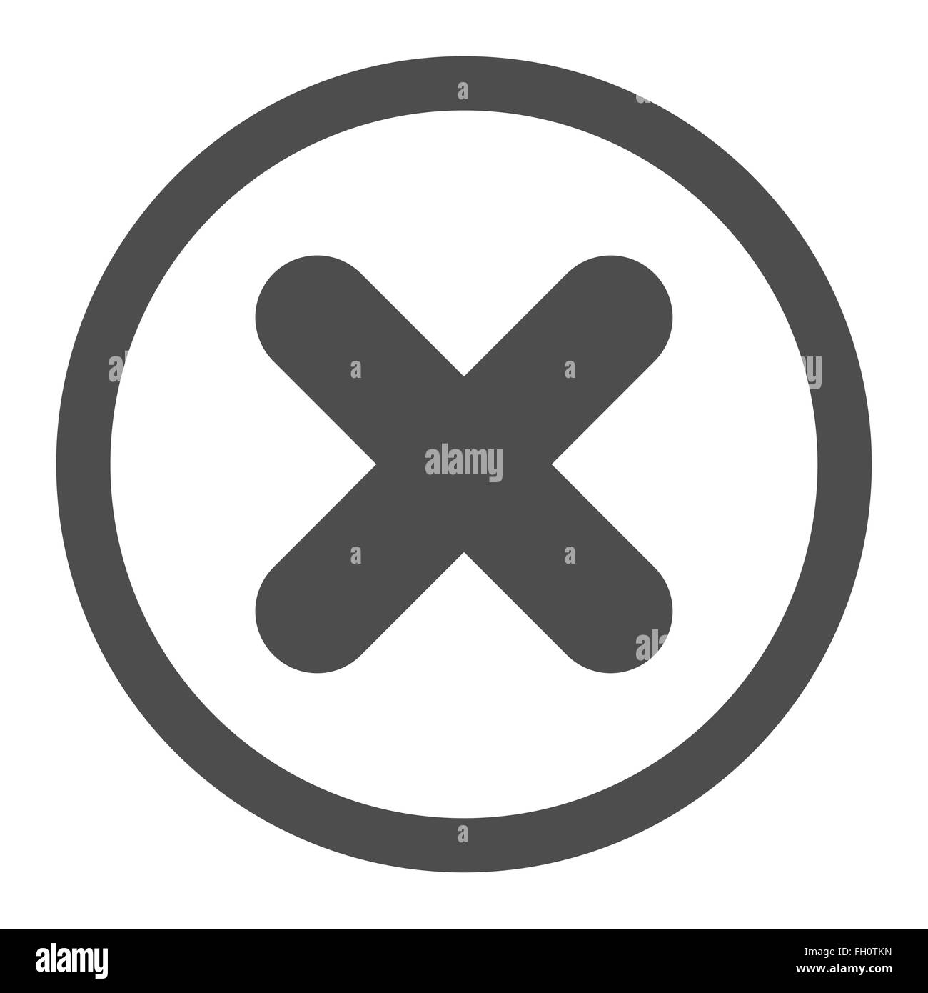 Cancel flat gray color rounded raster icon Stock Photo - Alamy