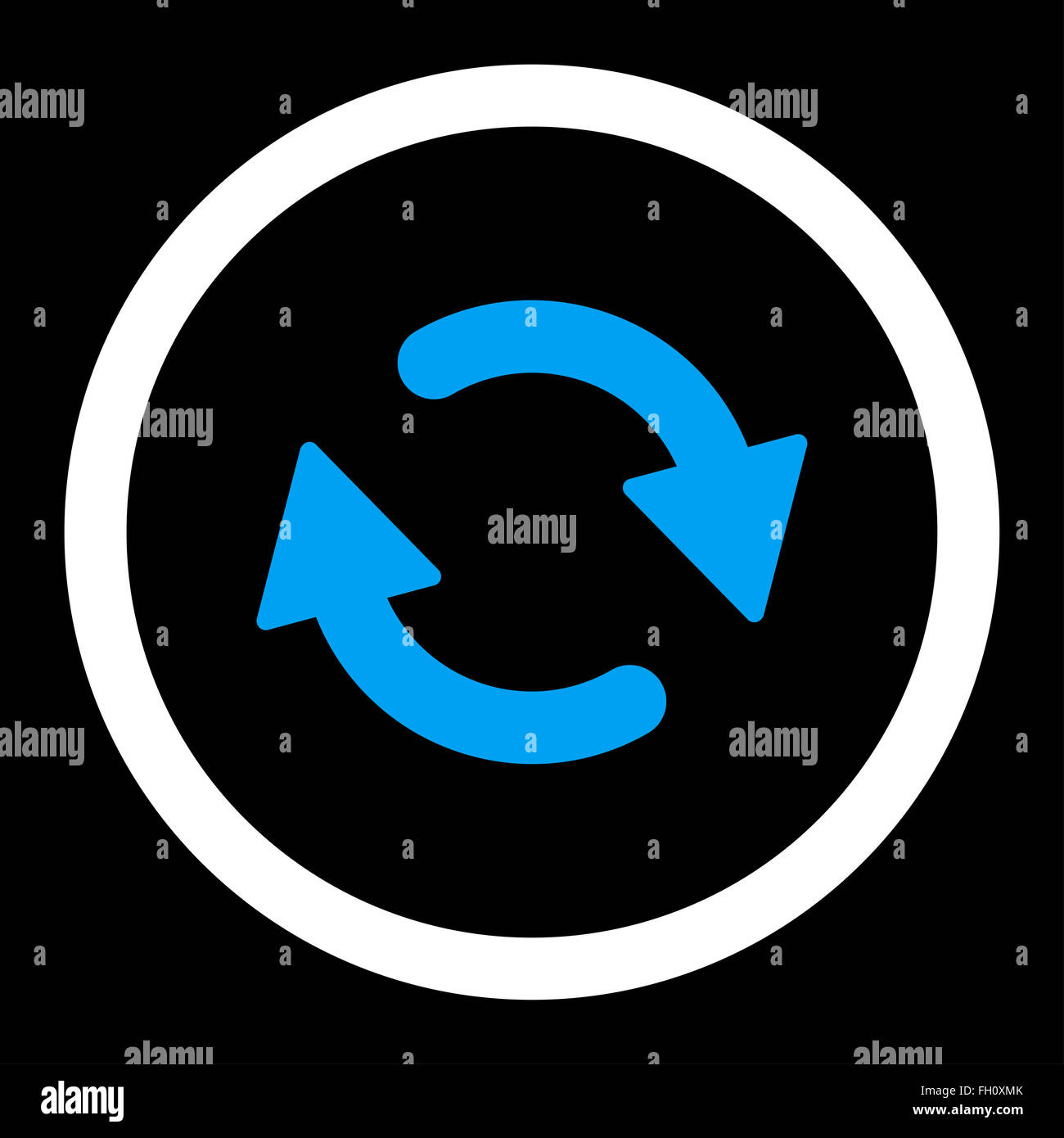 Refresh flat blue and white colors rounded raster icon Stock Photo - Alamy