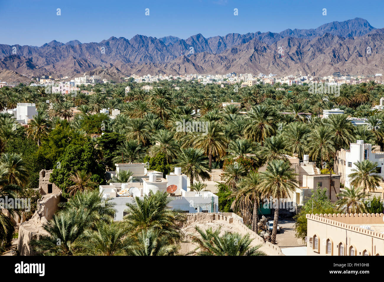 A View Of Nizwa Taken From The Fort, Nizwa, Ad Dakhiliyah Region, Oman Stock Photo
