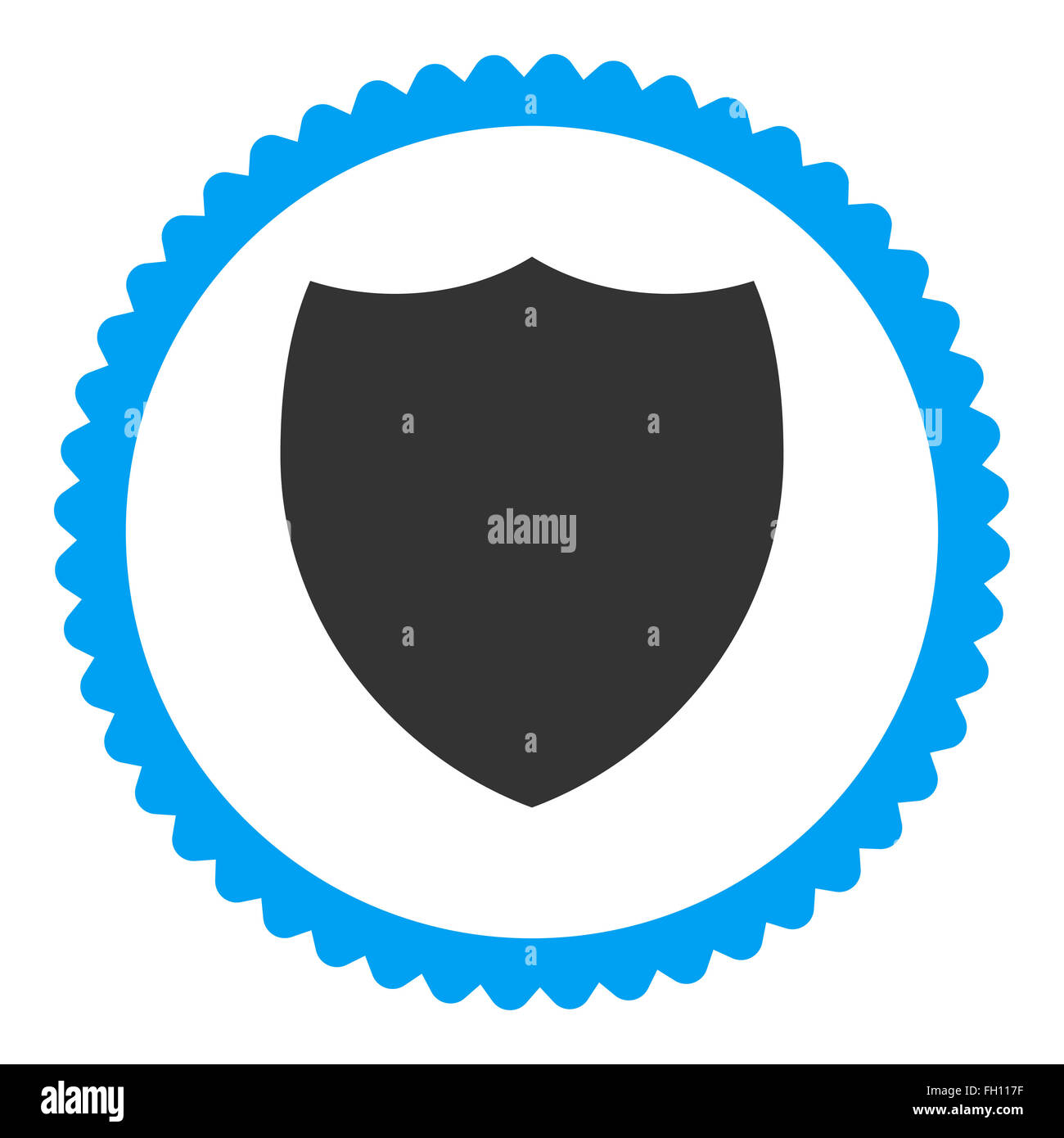 Shield flat blue and gray colors round stamp icon Stock Photo - Alamy