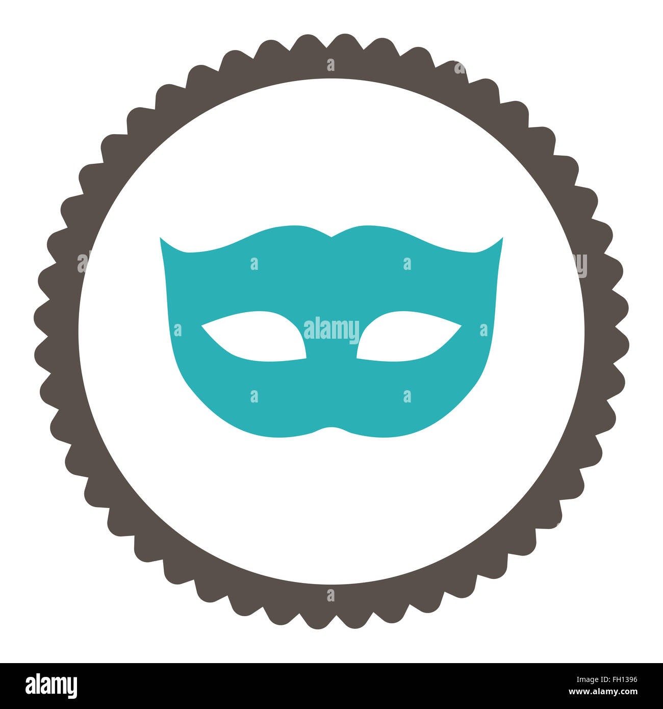 Privacy Mask flat grey and cyan colors round stamp icon Stock Photo - Alamy