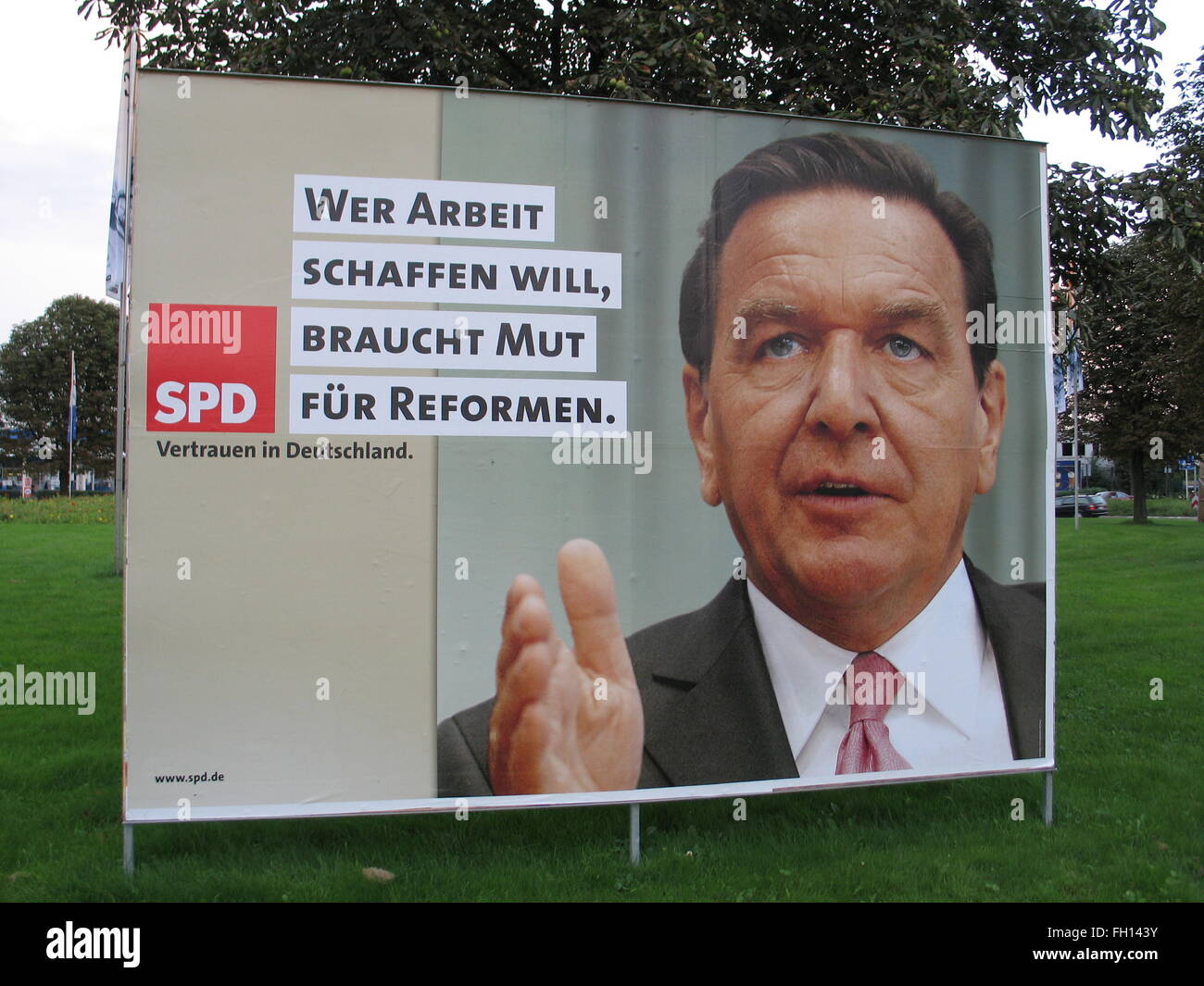 election poster with Gerhard Schröder, SPD Stock Photo