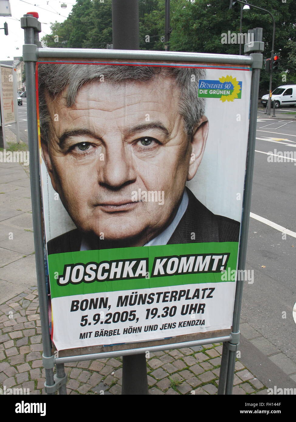 election poster with Joschka Fischer, Die Grünen Stock Photo