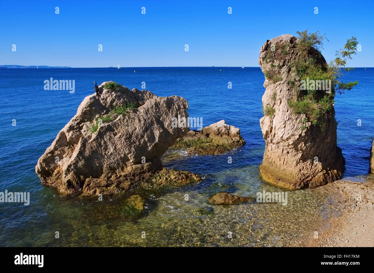 Miramare Strand bei Triest - Miramare beach near Trieste, Italy Stock ...