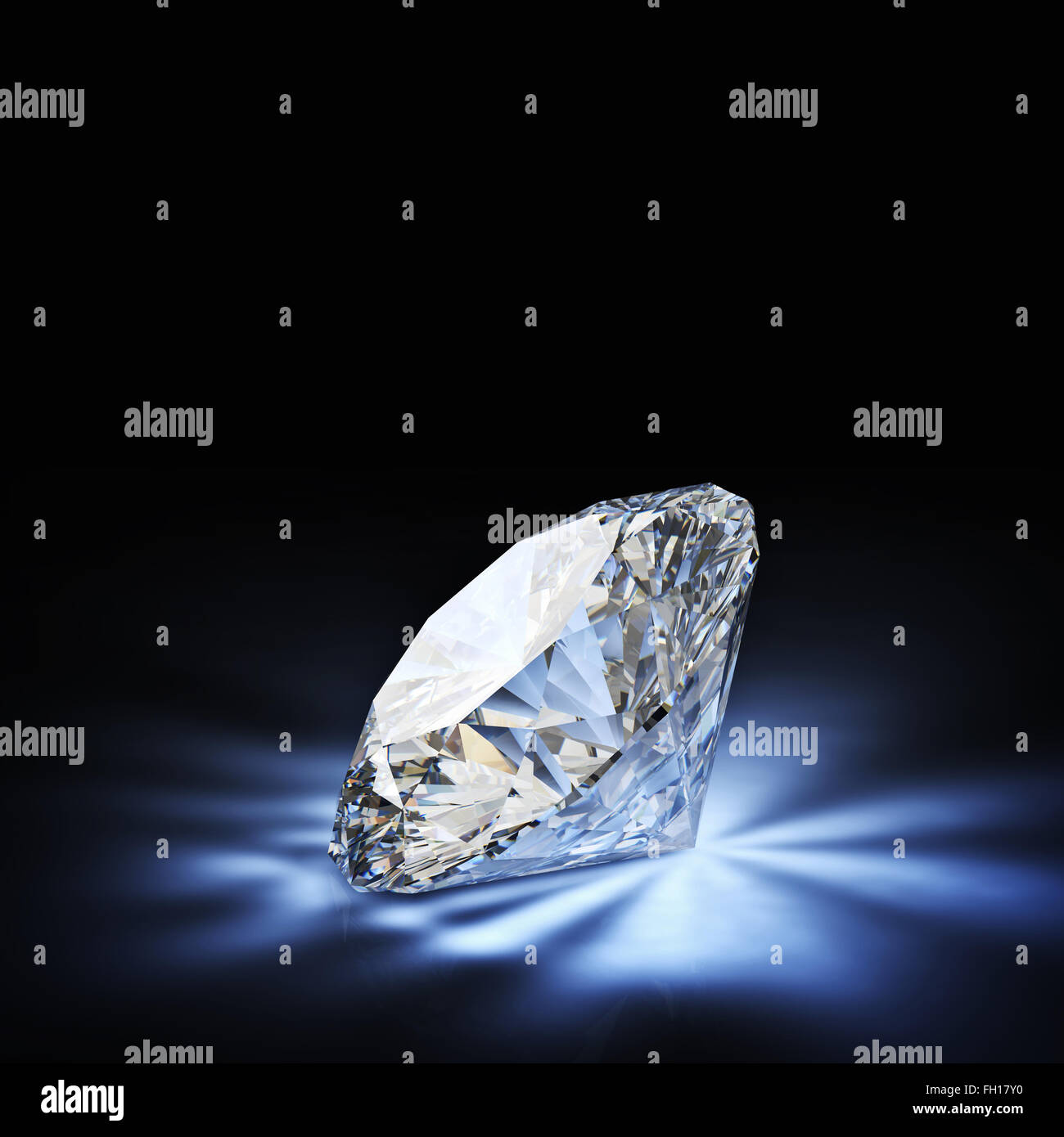 diamond classic cut on white background Stock Photo