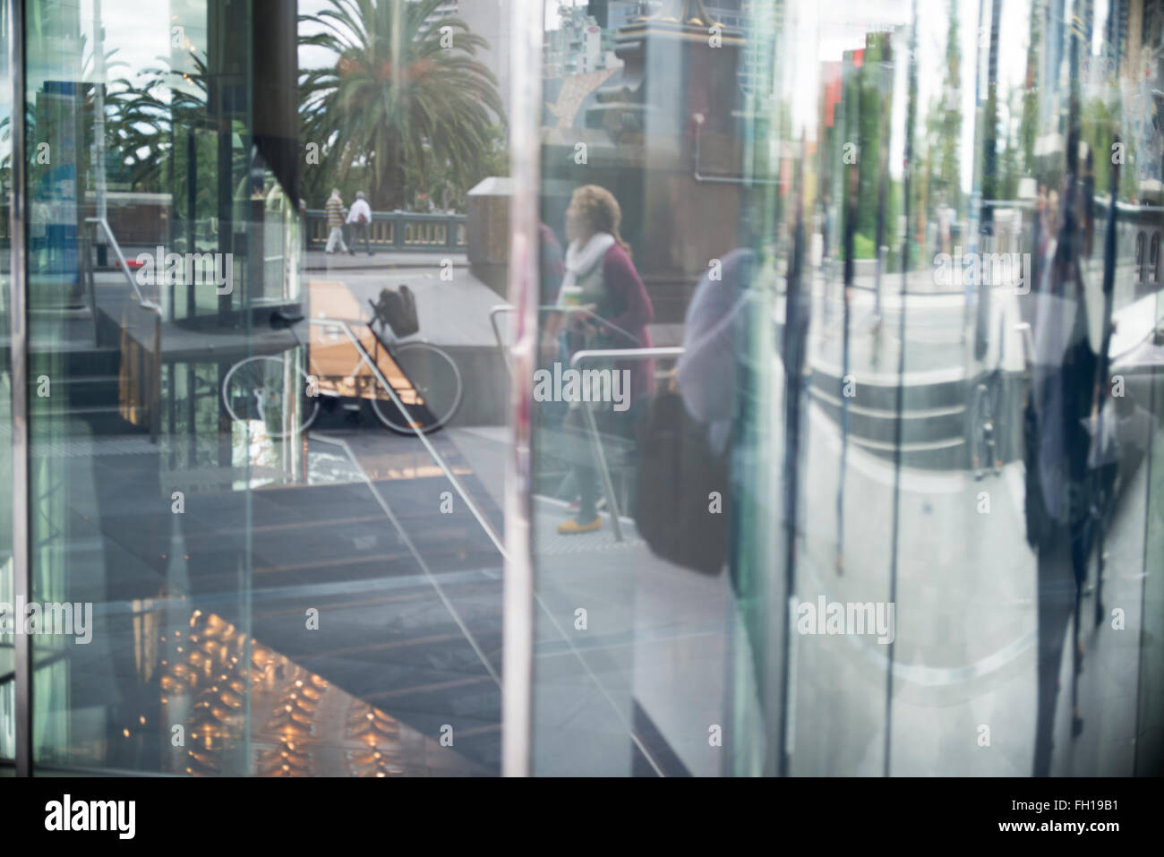 Melbourne, Victoria, Australia, Reflection in Doors, Hamer Hall Stock Photo