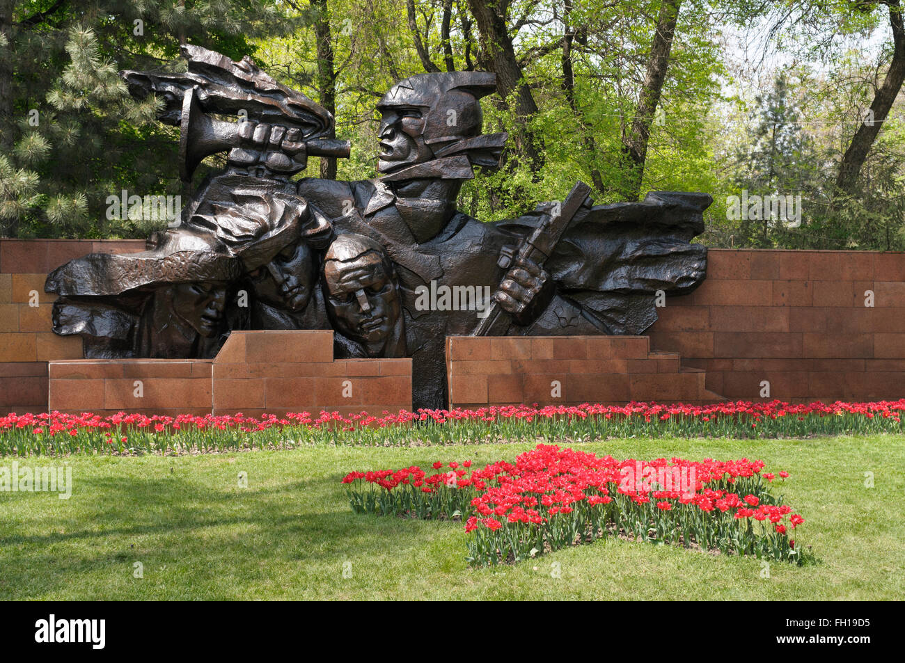 Panfilov Park memorial sculpture, Almaty, Kazachstan. Stock Photo