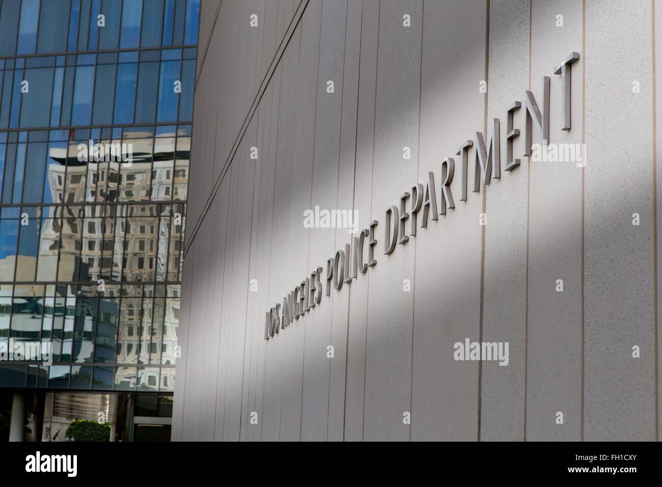 Los angeles police department headquarters in december 2015 stock