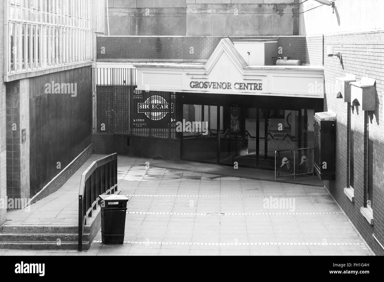 Black and White images around Northampton Town Centre. Stock Photo