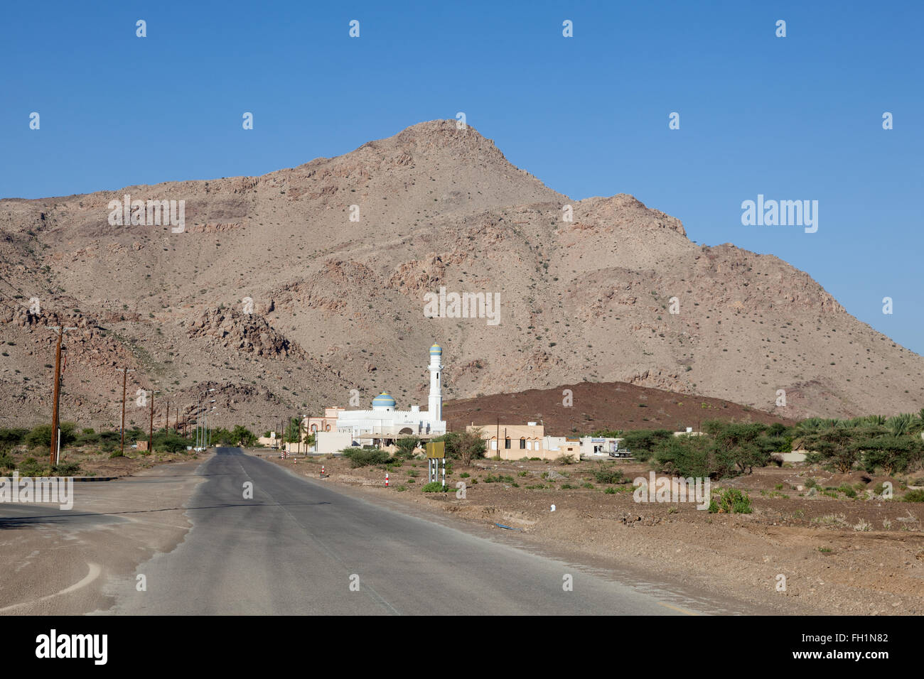 Mosque in a small omani village. Sultanate of Oman, Middle East Stock Photo