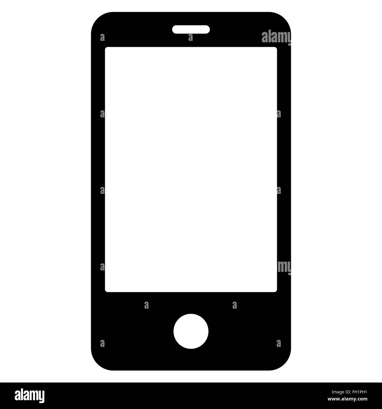 Smartphone flat black color icon Stock Photo - Alamy