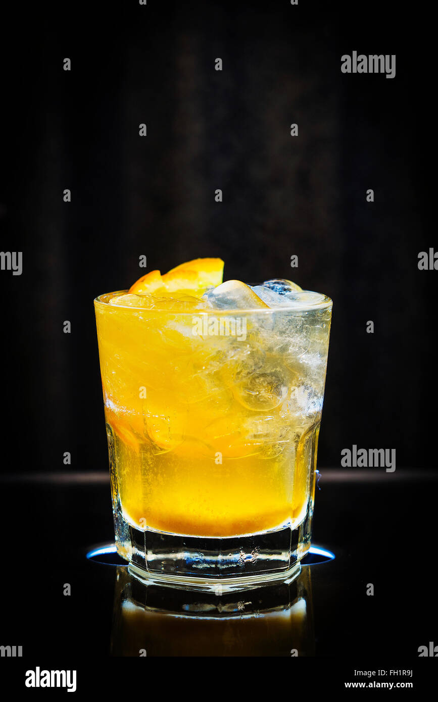 screwdriver classic orange and vodka cocktail drink in glass Stock