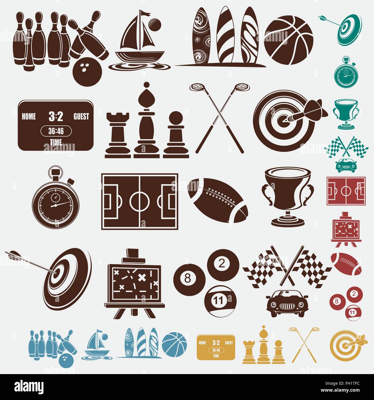 sport icons Stock Vector
