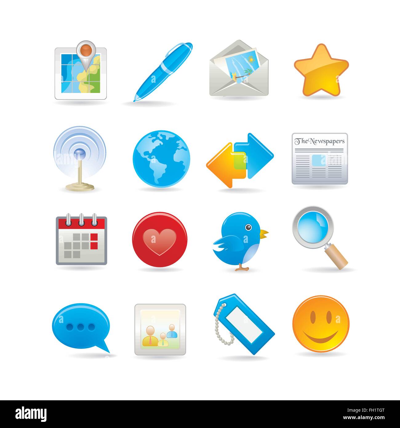 Social media set Stock Vector Image & Art - Alamy