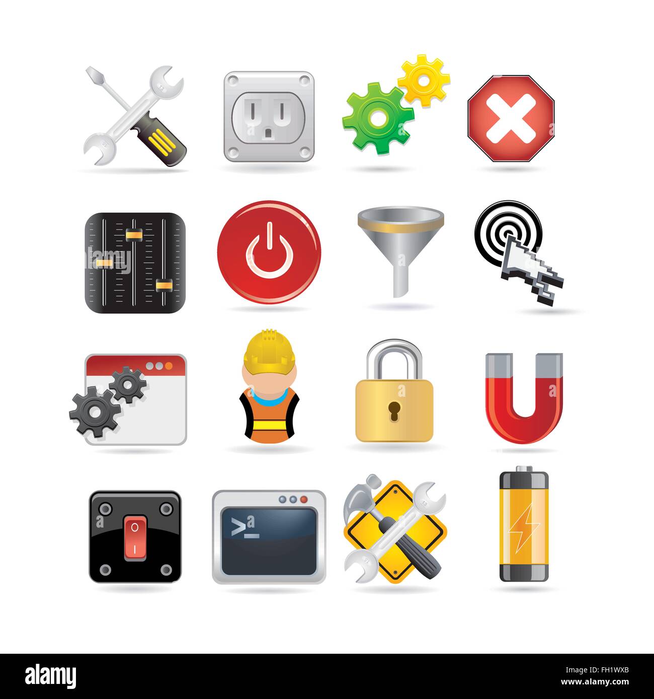 set of network icons Stock Vector