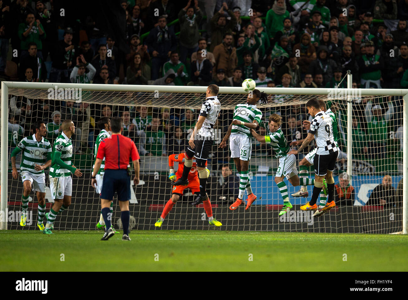 Sporting ganha por 2-0 ao Boavista e garante o primeiro lugar na portuguesa primeira liga.Lisbon, Portugal, on Fev 18, 2016. (Photo by Gonçalo Silva) Stock Photo