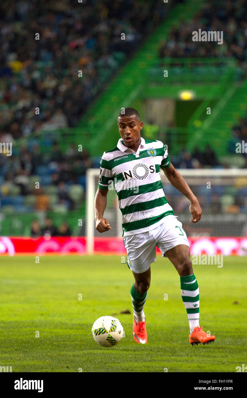 Sporting ganha por 2-0 ao Boavista e garante o primeiro lugar na portuguesa primeira liga.Lisbon, Portugal, on Fev 18, 2016. (Photo by Gonçalo Silva) Stock Photo