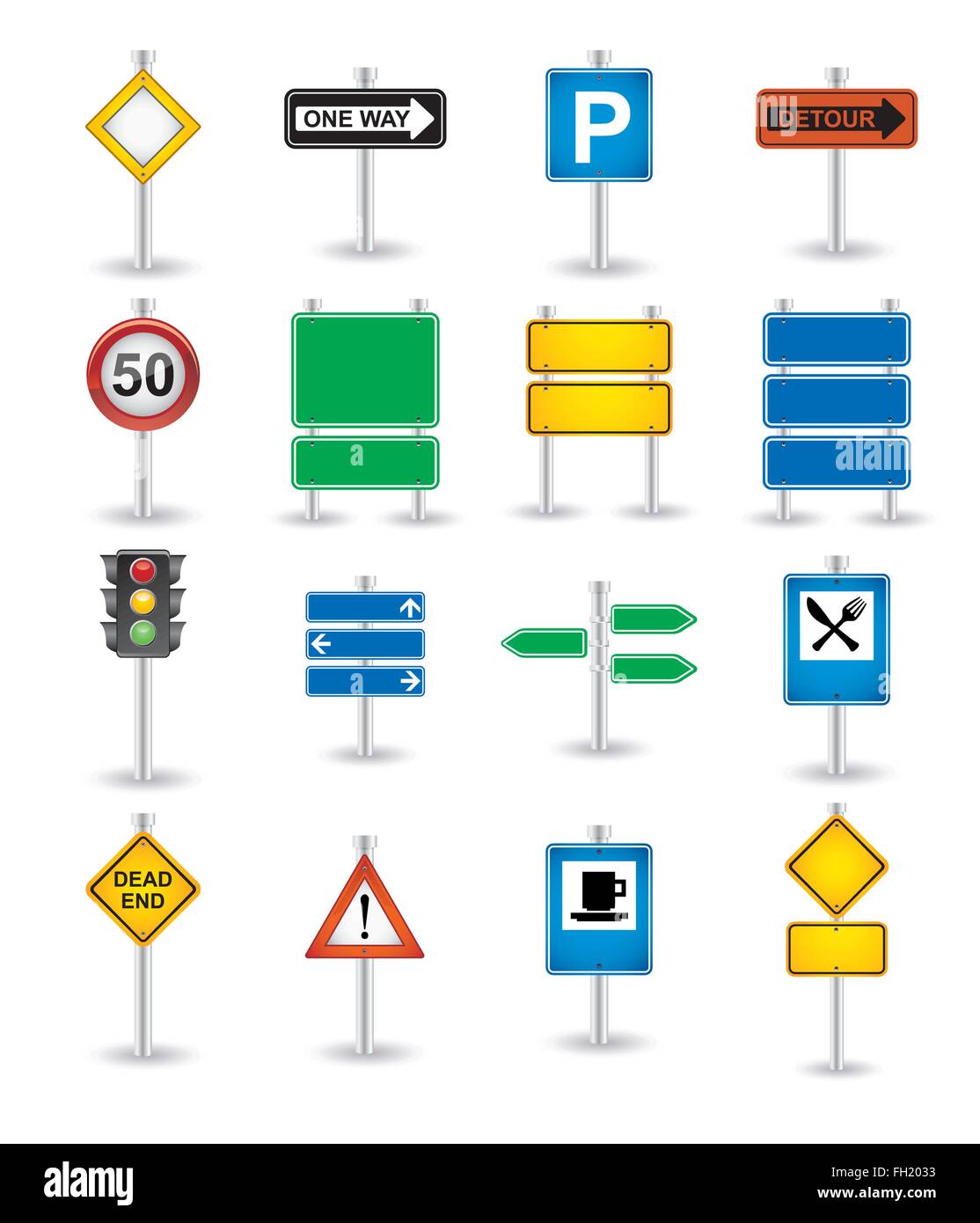 road signs icons Stock Vector