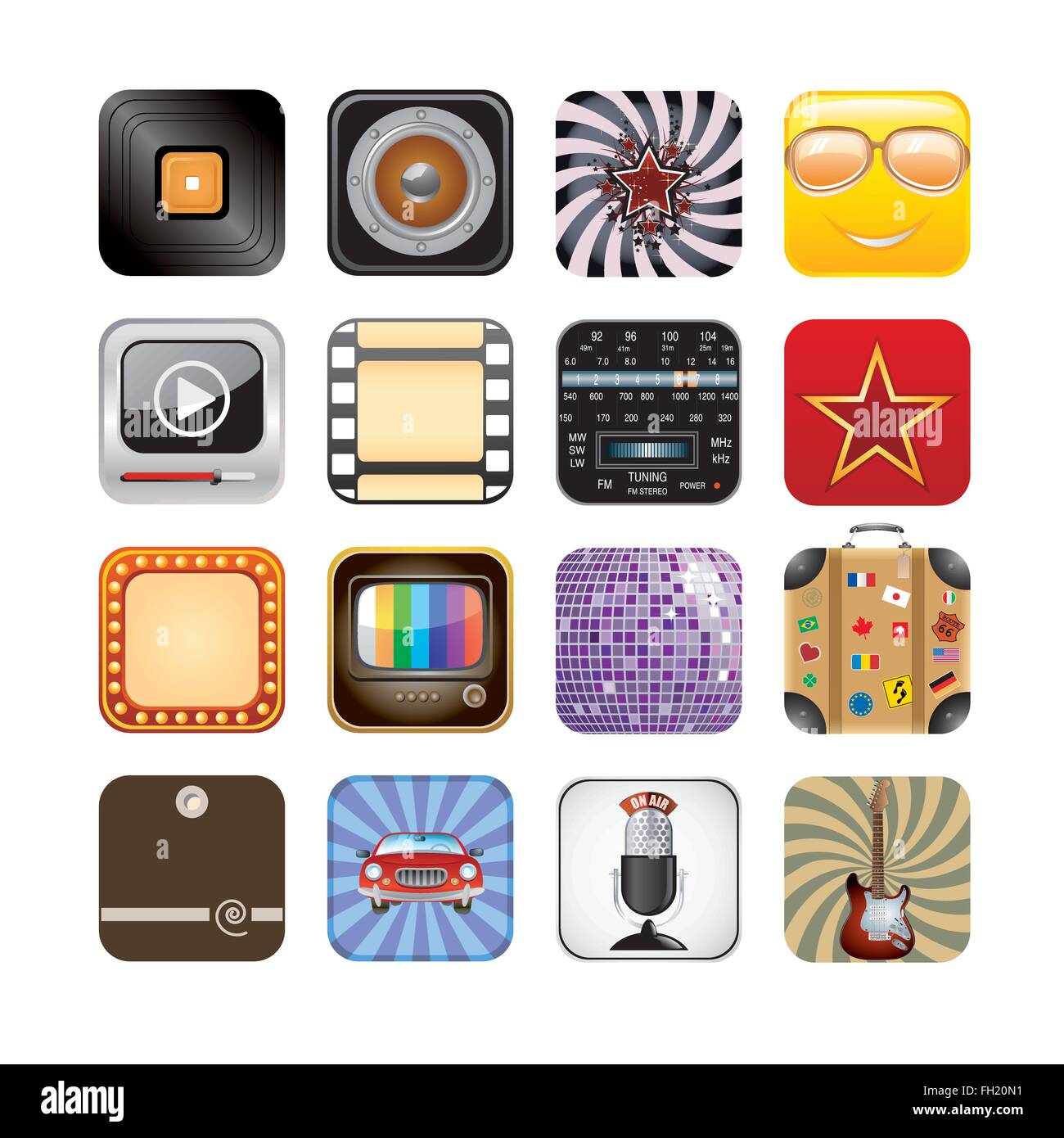 retro app icons Stock Vector Image & Art - Alamy