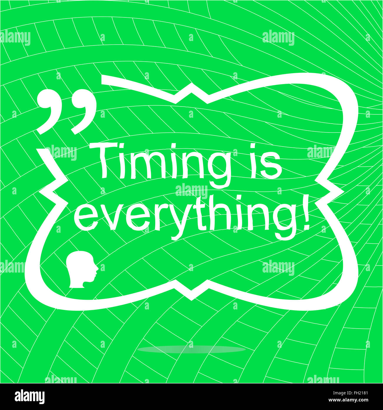 Timing is everything. Inspirational motivational quote. Simple trendy design. Positive quote Stock Photo