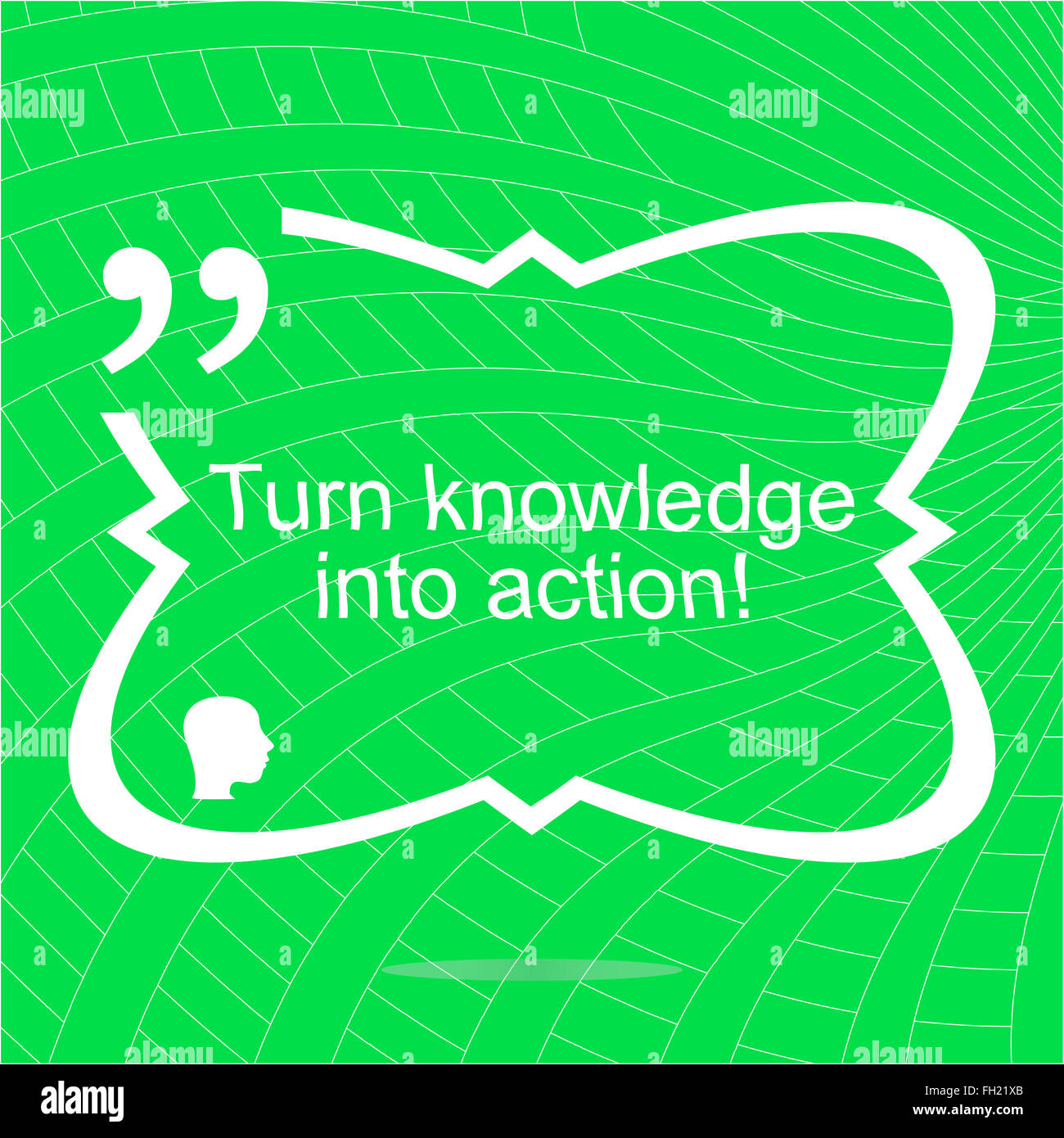 Turn knowledge into action. Inspirational motivational quote. Simple trendy design. Positive quote Stock Photo