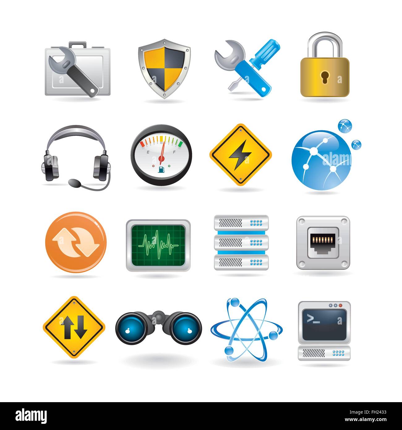 Network icons set Stock Vector