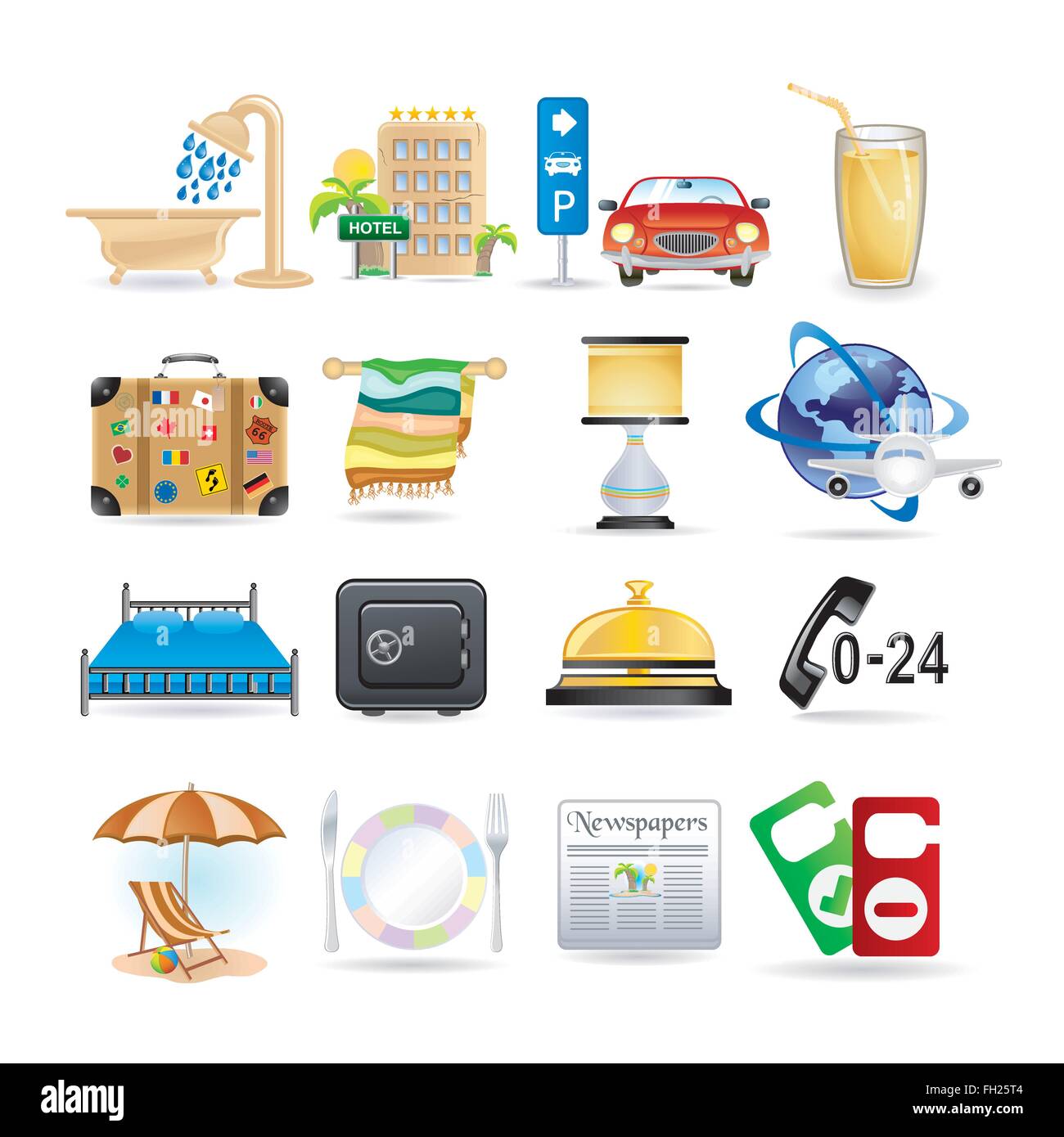 Hotel icons Stock Vector