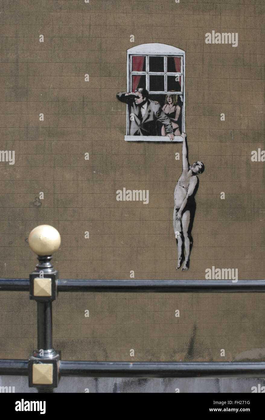 Banksy graffiti art, Frogmore Street, Bristol Stock Photo Alamy