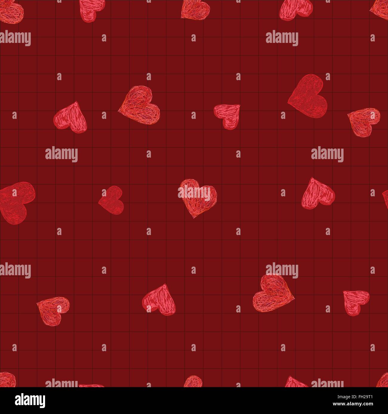 Doodle seamless pattern with hearts Stock Vector Image & Art - Alamy